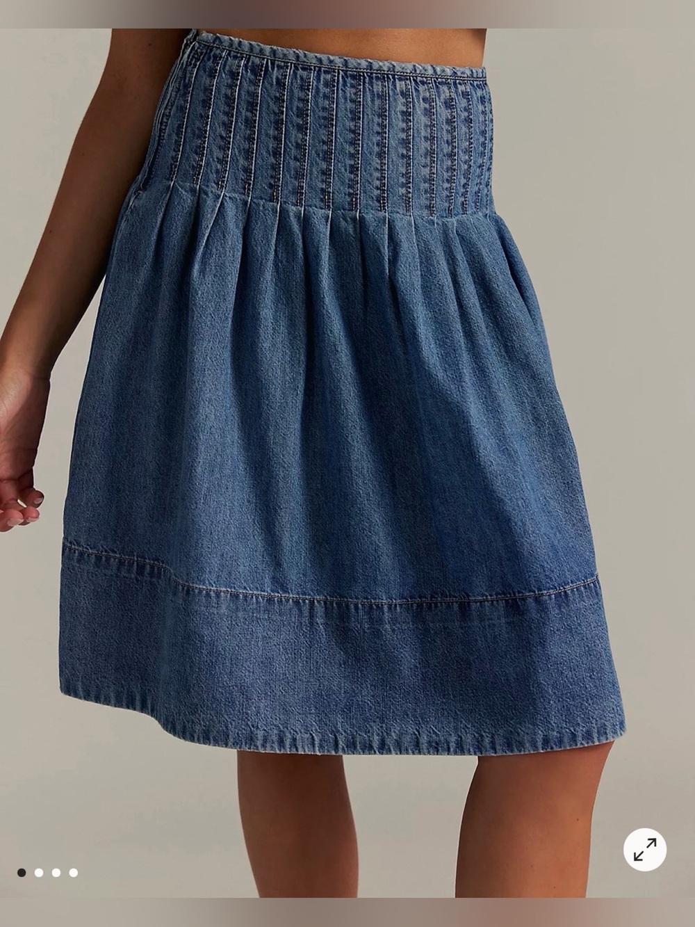 NWT We The Free Peyton Pintuck Denim Midi Skirt - California coast - size 8
